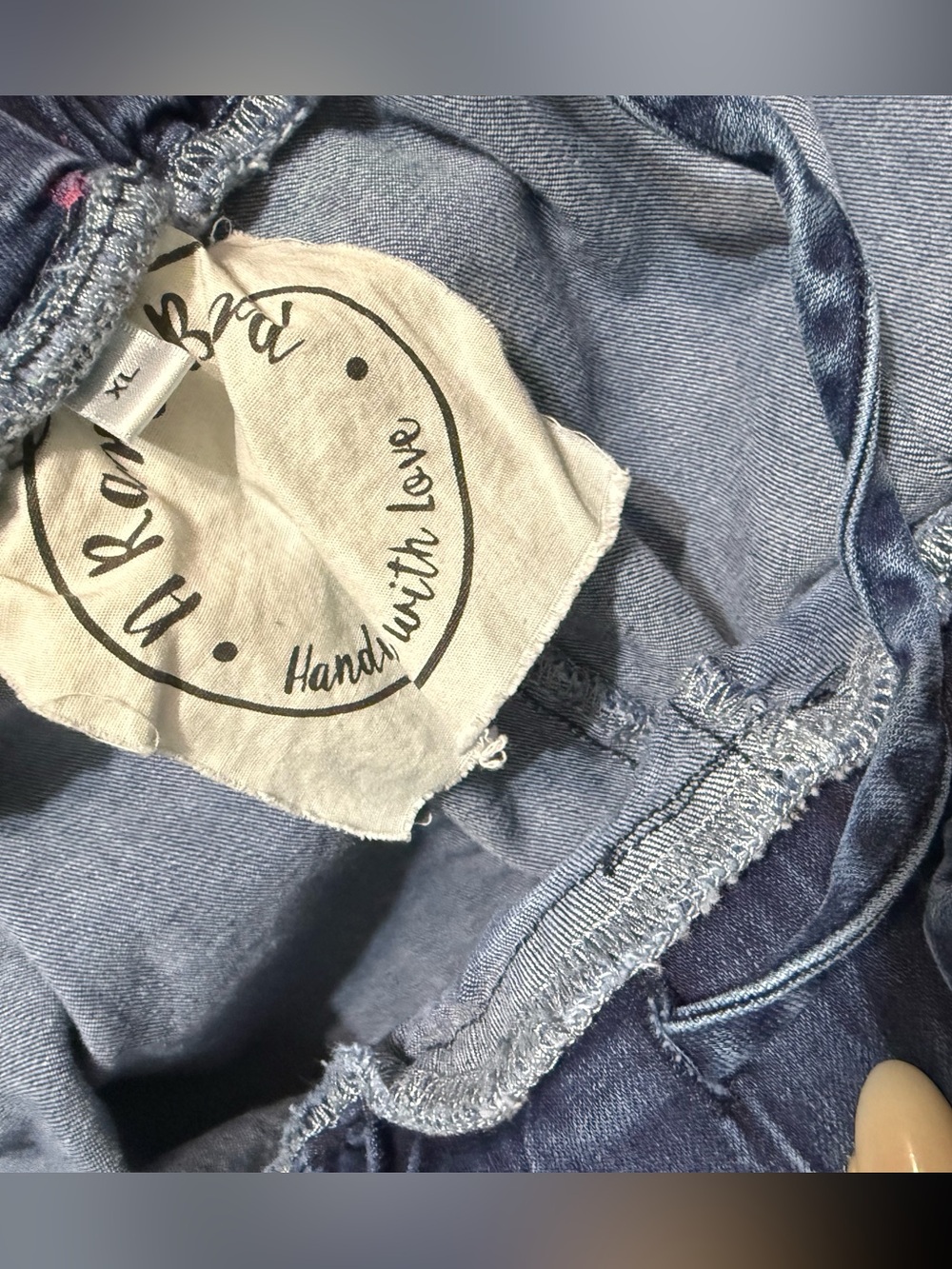 A Rare Bird Handmade Light Blue Denim Jeans with Diferent Paint Accents - Picture 6 of 7